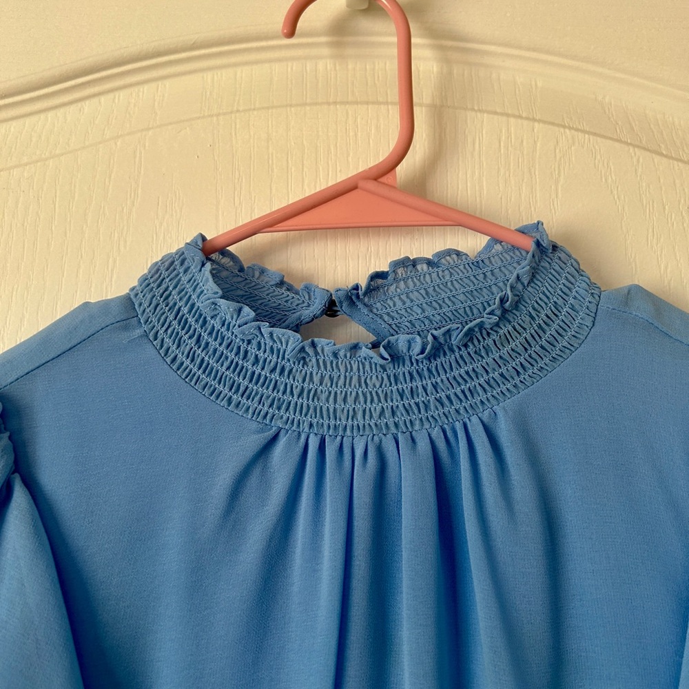 1. State Light Blue Ruffled Dress - Picture 3 of 11
